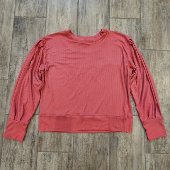 Albion Tops - Albion Fit Serena Ribbed‎ Top Size L Long Sleeve Crewneck Lounge Athleisure